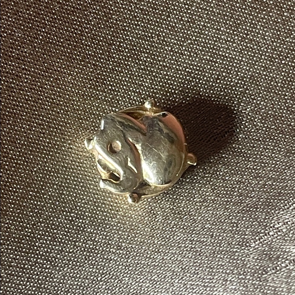 Vintage Solid 14k Elephant Bracelet Slide Charm 7mm